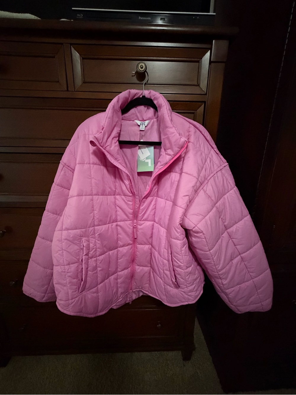 JoyLab Pink Quilted Puffer Jacket
